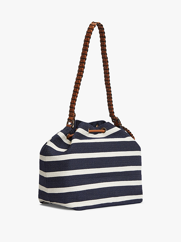 Stripe Logo Adjustable Bucket Bag