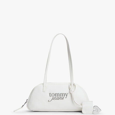 Metal Logo Charm Shoulder Bag