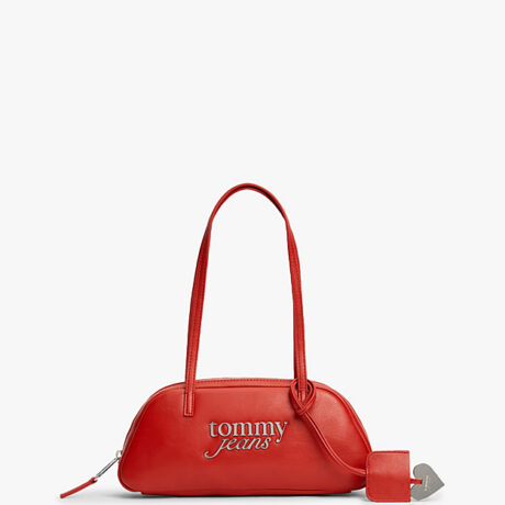 Metal Logo Charm Shoulder Bag
