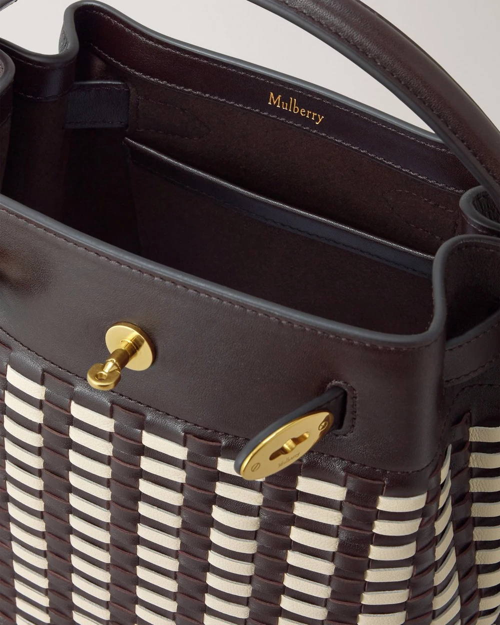 Ebony & Eggshell Woven Leather - Image 2