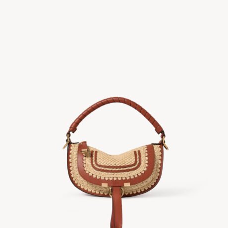 Mini Marcie Shoulder Bag in Raffia-Effect