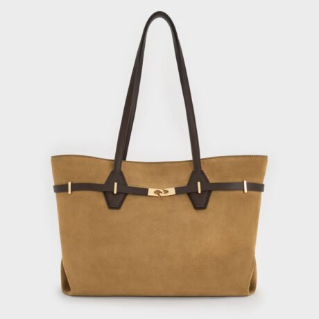 Arlet Double-Handle Belted Tote Bag
